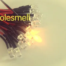 100 шт. 5 мм желтый 12 В DC Предварительно проводной прозрачный яркий светодиодный круглый светодиоды лампочки 20 см светодиодные лампы