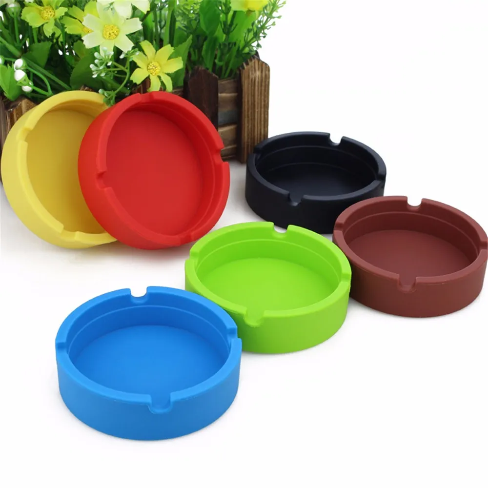 ISHOWTIENDA New Silicone Round Ashtray EcoFriendly Colorfull Premium