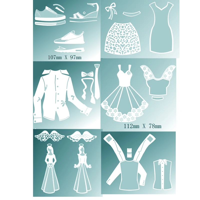 

Man Woman's Clothes Metal Cutting Dies Stencil DIY Scrapbooking Embossing For Gift Card Making Handcraft Decor 2019 New