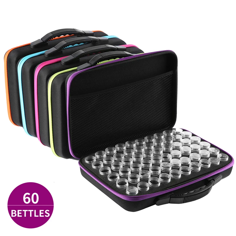 

Diy Diamond Painting Box 60 Bottles Collections Bag Container Storage Handbag Zipper Design Storage Bag