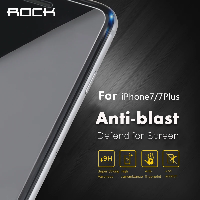 Для iPhone 7 plus ROCK 0 3 мм 2.5D с уровнем твердости 9H защитная пленка из закаленного