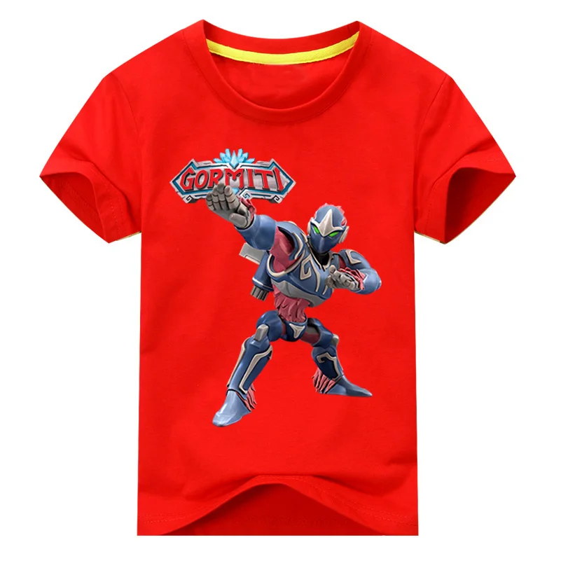 Детские футболки для мальчиков; Детская летняя одежда; футболка для детей с героями мультфильма «гормити»; костюм; футболки из хлопка; топы; одежда; DX193 - Цвет: Type1 Red