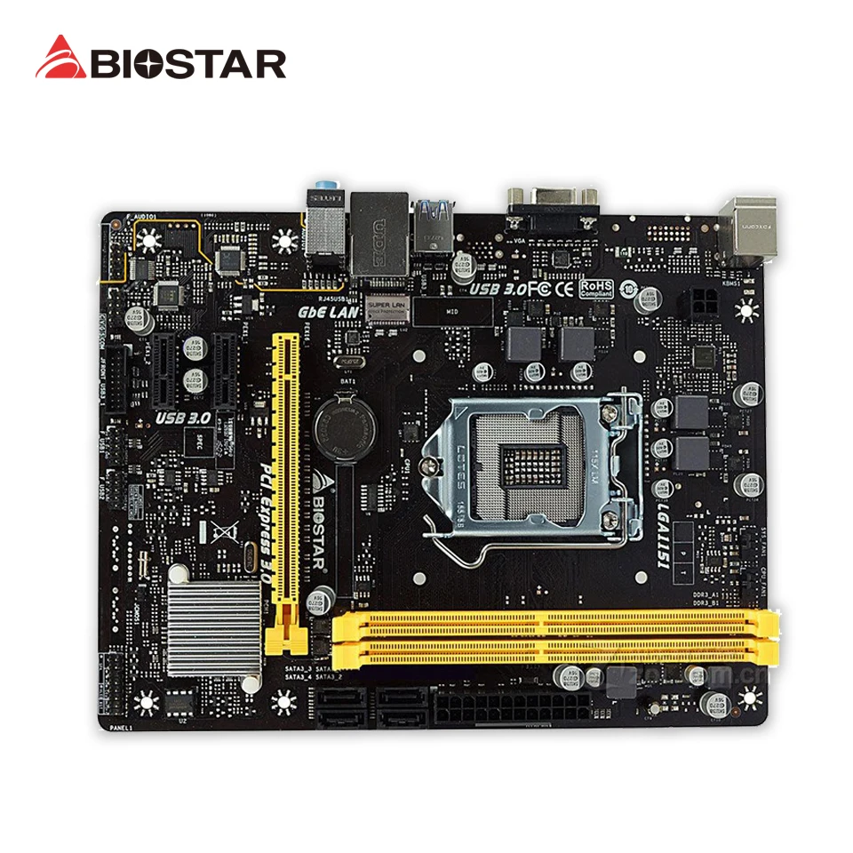 BIOSTAR H110MGC D4 Original Used Desktop Motherboard H110 LGA 1151 DDR4 32G SATA3 USB3.0 Micro ATX biostar new h110mlc desktop motherboard for intel core i5 i7 7700k 6700 cpu lga 1151 micro atx ddr4 2133 1866 computer mainboard