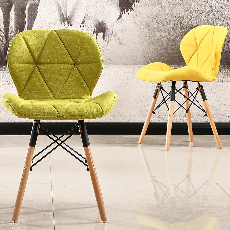 

PU Butterfly Chair NordicSolid Wood Dining Chair Simple Nordic Sofa Backrest Chair Leisure Cloth Design Home Desk Computer Chair