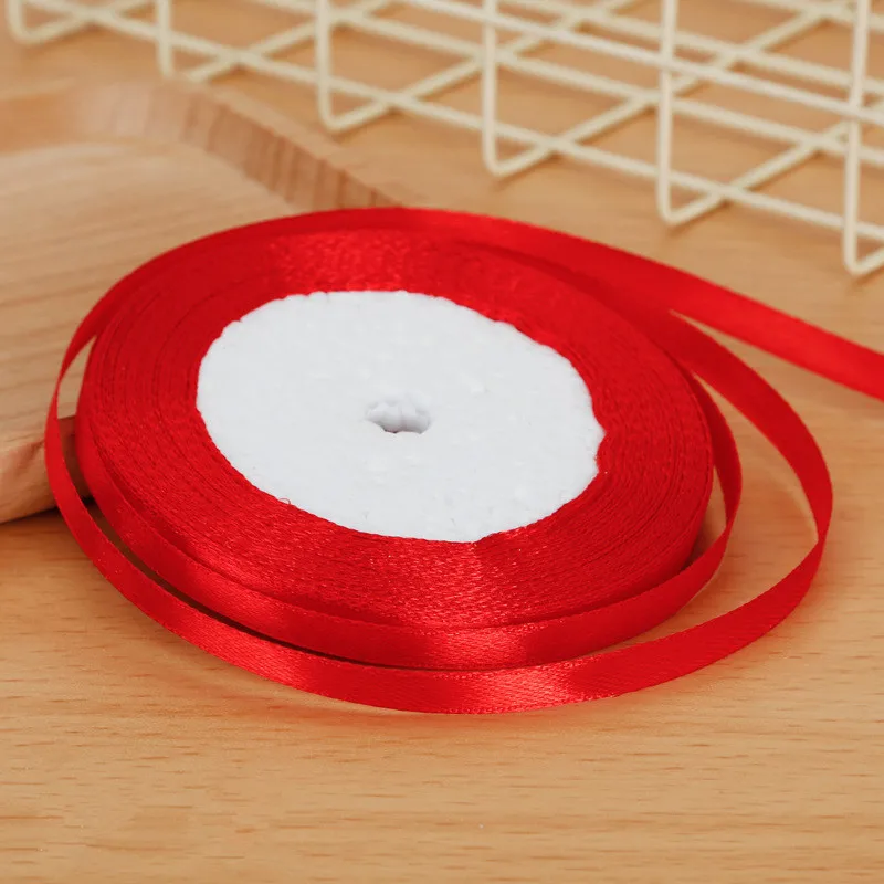 25 ярдов/рулон атласных лент Свадебные украшения для рождественской вечеринки ручной работы бант ленты для поделок Открытки Подарочные упаковочные принадлежности - Цвет: Red