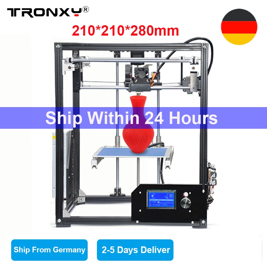 

Tronxy 3D printer X5 I3 Large Printing plus Size 210*210*280mm Platform Desktop 3d Printer Diy Kit Heated Bed 8G SD Card as Gift