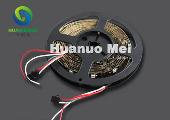 

ws2812 led strip ws2811 pixel light;30leds/m with 30pcs WS2811 IC built-in,5M/roll,DC5V,Black PCB,non-Waterproof IP20