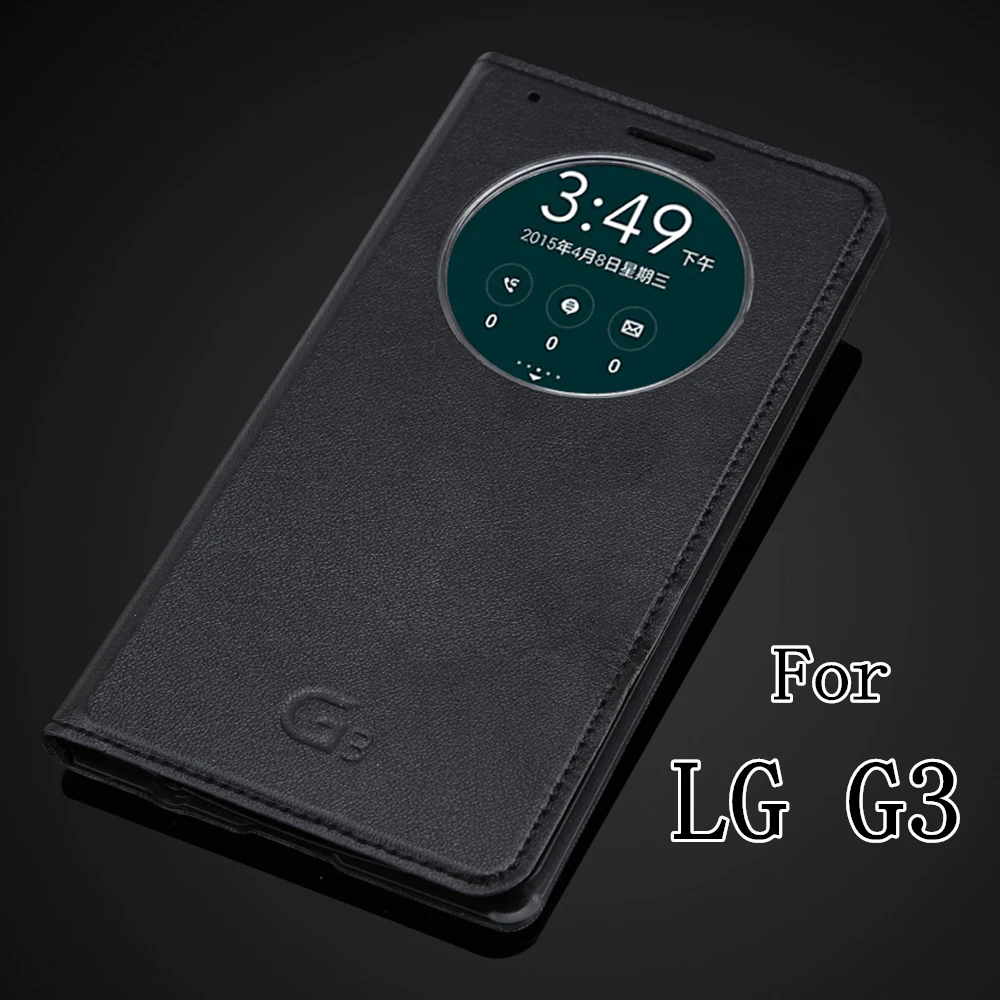 

Auto wake up /sleep function for LG G3 D851 D830 D850 D831 D855 F400 VS985 LS990 Slim Smart View Window Flip Leather Case
