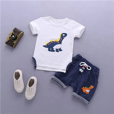 Комплекты одежды для маленьких мальчиков детская одежда летний спортивный костюм с коротким рукавом для мальчиков спортивные костюмы костюм с животными для детей - Цвет: As Picture