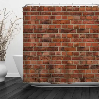 

Vintage Marble Stone Wall Decor Bathroom Decor Set with Hooks Red Brick Wall