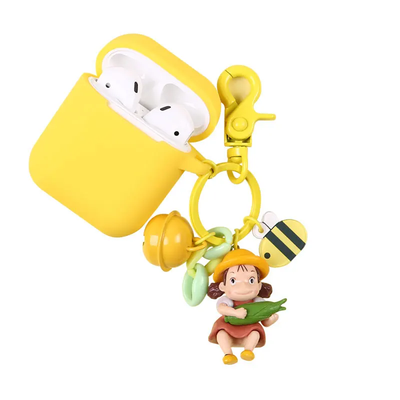 

Miyazaki My Neighbor Totoro Mei Action Figures Doll Keychain Silicone Case For Apple Airpods Earphone Protector Cover Keyring