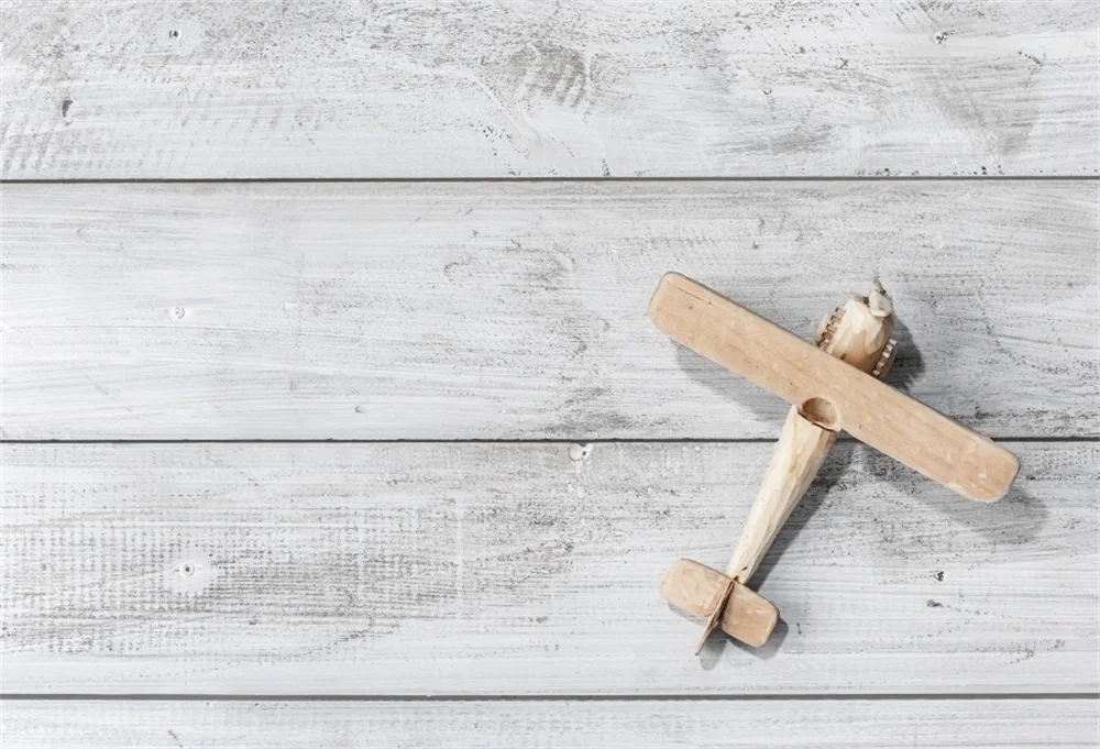 

Laeacco Wood Backgrounds Gray Planks Board Plane Model Pet Doll Kids Portrait Photography Backdrops Photocall Photo Studio