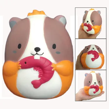 

Skuishy 2019 Smooshy Soft Starting Adorable Eat Shrimp Hamster Scented Slow Rising Stress Reliever 5.15
