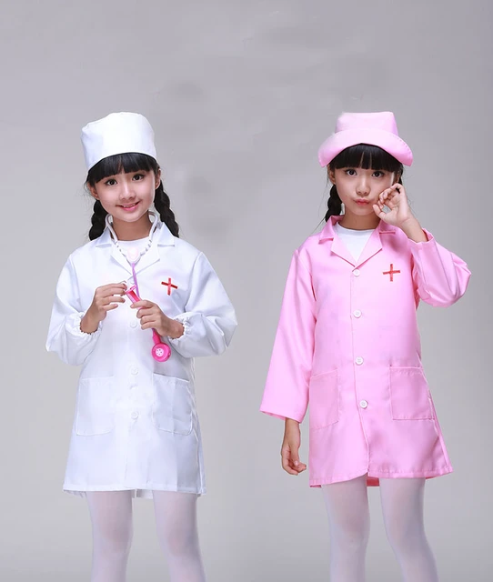 Child White Doctor Costume Halloween Girl Nurse Costume Kindergarten  Performance Dance Costume for Party Medical Clothing 18