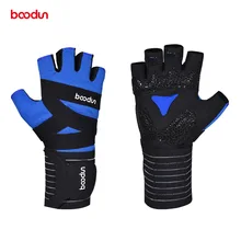 BOODUN мужские женские перчатки для тренажерного зала полупальчиковые удлиненные, на руки пояс бодибилдинг масса гантелей лифтинг Кроссфит фитнес спортивные перчатки