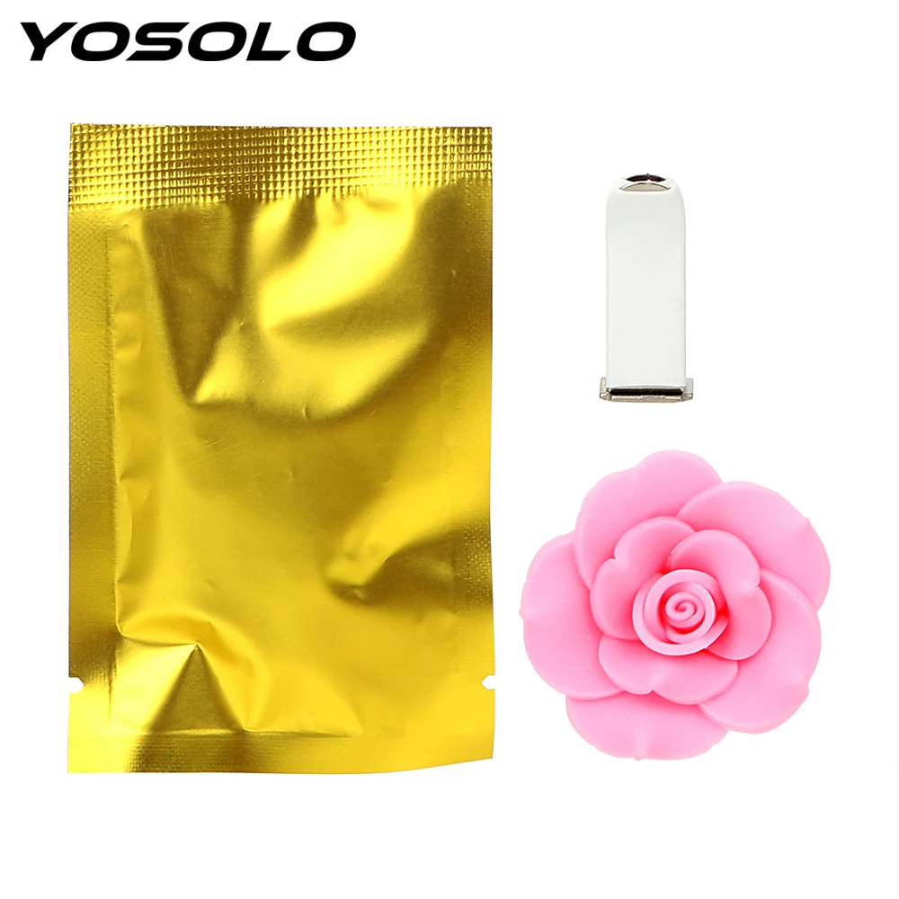 

YOSOLO Solid Perfumes Outlet Vent Clip Fragrance Smell Car Air Freshener Aromatic Camellia Ornament Car Styling