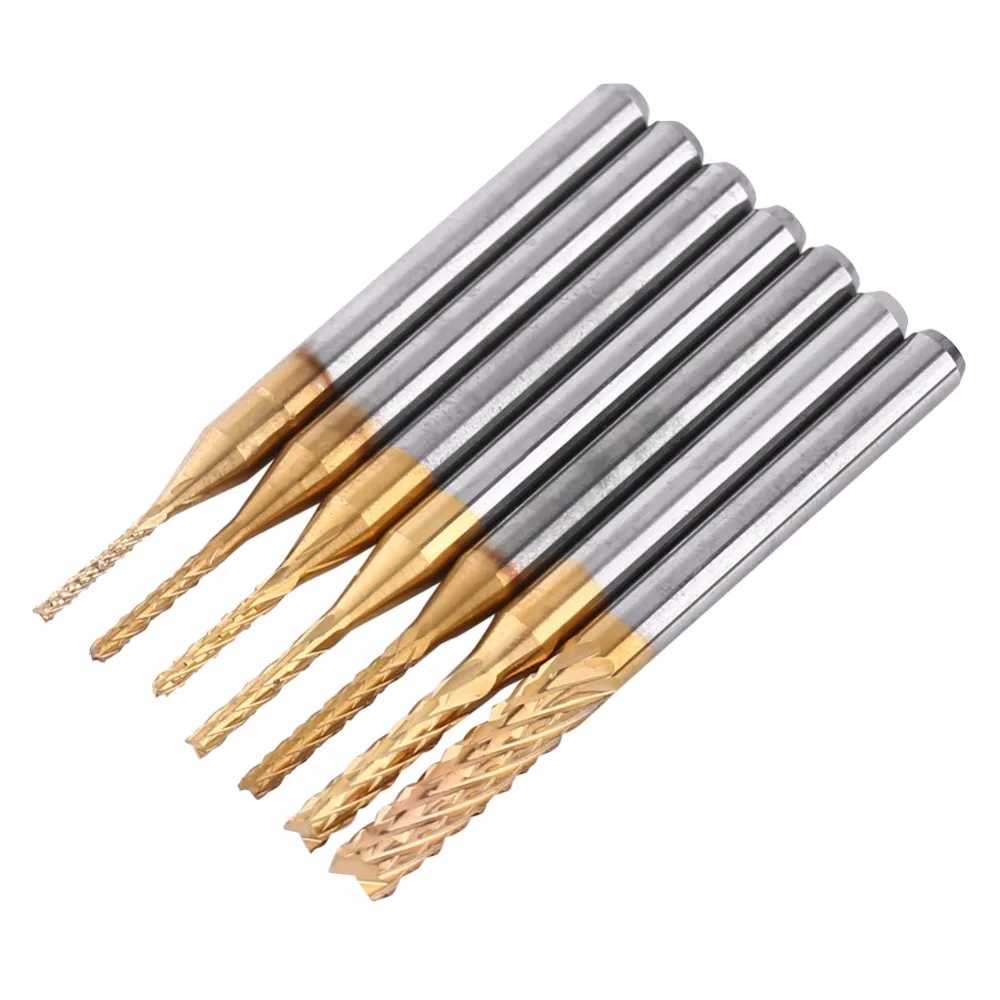 Straight Shank Milling Cutter Cemented Carbide Engraving Drill Bit End