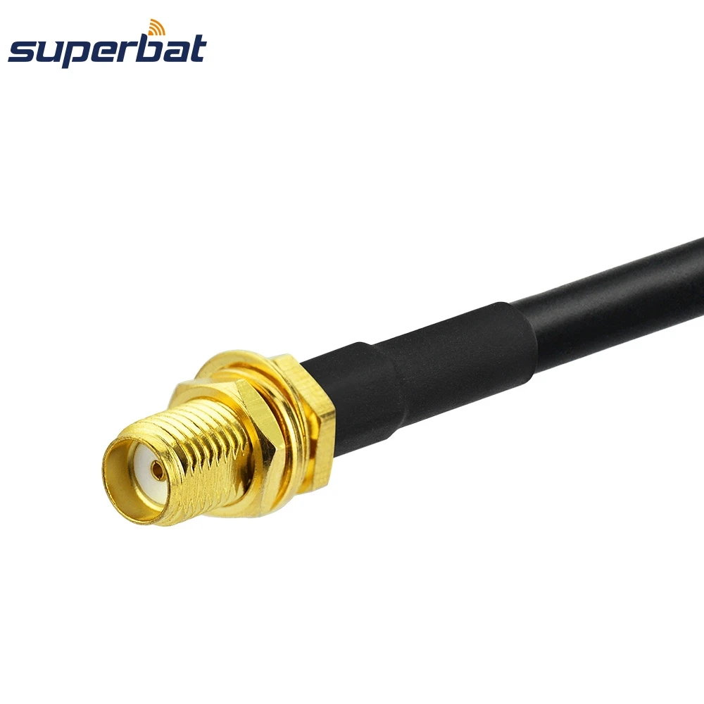 Superbat SMA Male to SMA Female Bulkhead Wifi Connector with Pigtail LMR195 6FT Antenna Cable 2M Straight Wireless Network