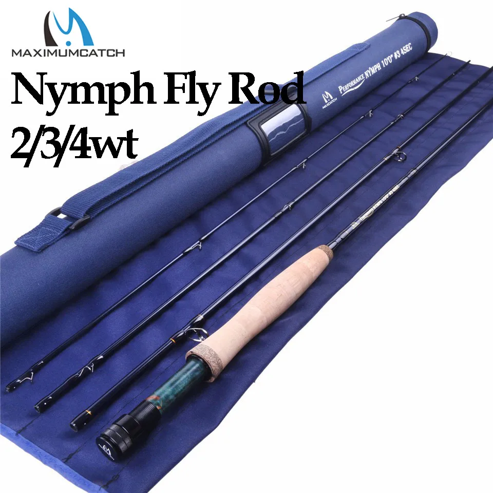 Nymph Fly Rod 2WT 3WT 4WT 10ft 4Sec Graphite IM10 Fast Action Fishing Rod Tube 