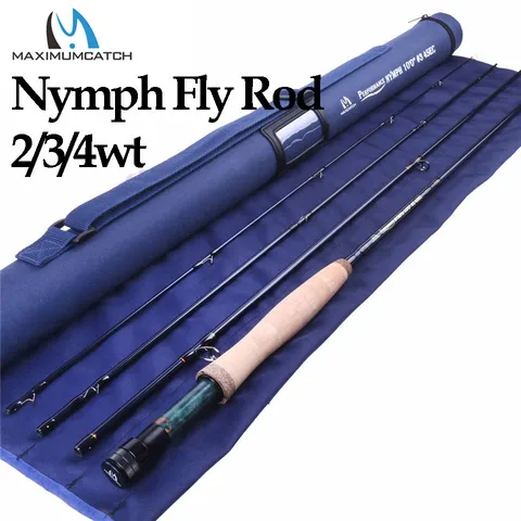 Vara de Pesca Fibra de Carbono Maximumcatch Nymph Voar Im10 36 t Grafite 10 11ft Moderada Ação Rápida Haste 2 – 3 4wt