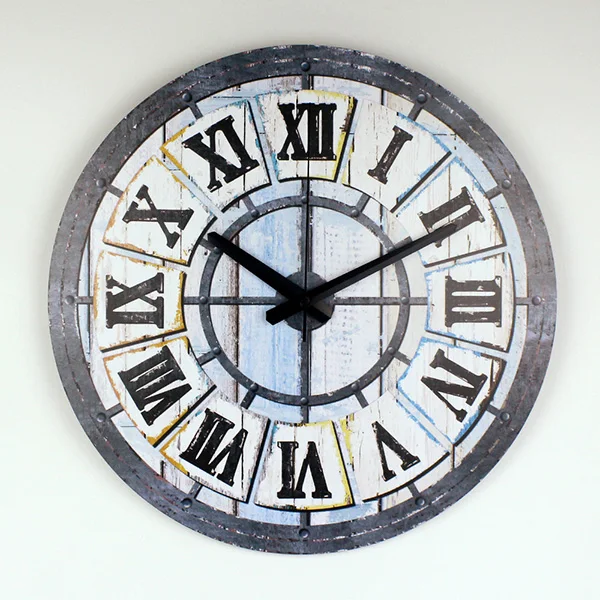 Retro Study Clock Wall European Style Living Room Vintage Wall Watch