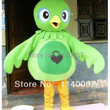 Талисман зеленый костюм птицы костюм Взрослый размер попугай Пасхальный Рождество Хэллоуин нарядное платье