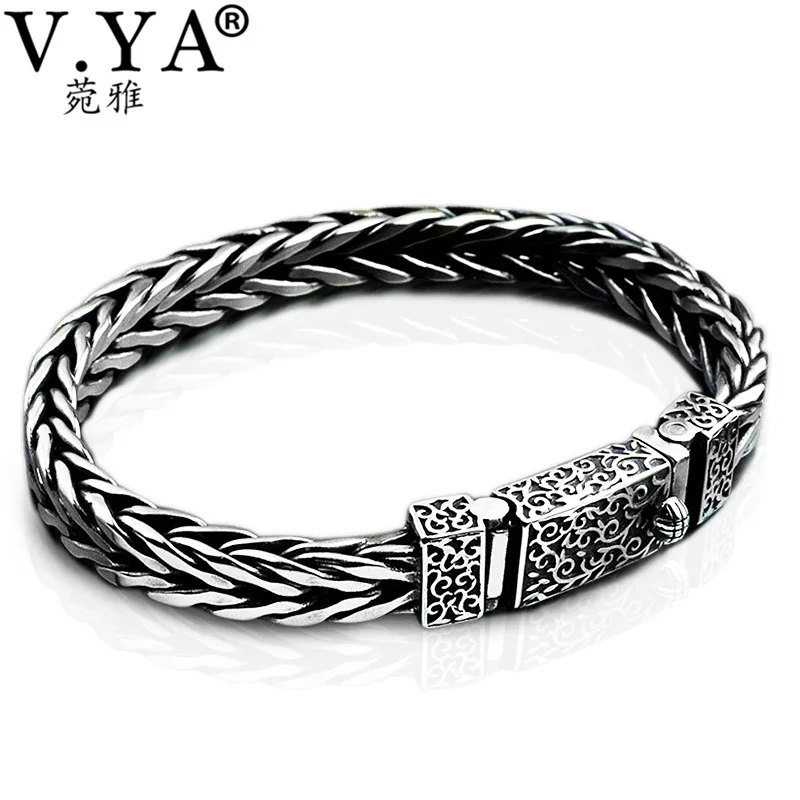 V. YA, винтажный 925 пробы, серебряный браслет с драконом, мужские ювелирные изделия, тайский серебряный Киль, браслеты, мужские подарки
