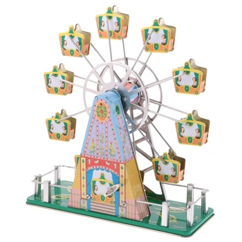 

Luxury Tin Toy Vintage Ferris Wheel Model Wind-up Musical Clockwork Tin Toy Collectibles Classic Toys for Kids Children Adults