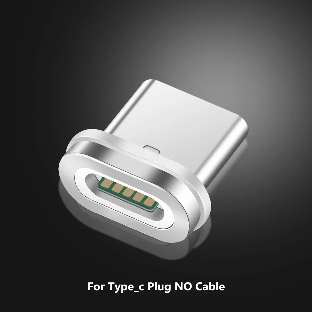 For Type C Plug 1 м 3 А Магнитный зарядный кабель Micro USB кабель для Xiaomi iphone XR XS Max X магнитное зарядное устройство usb type C светодиодный кабель для зарядки - Цвет: For Type C Plug