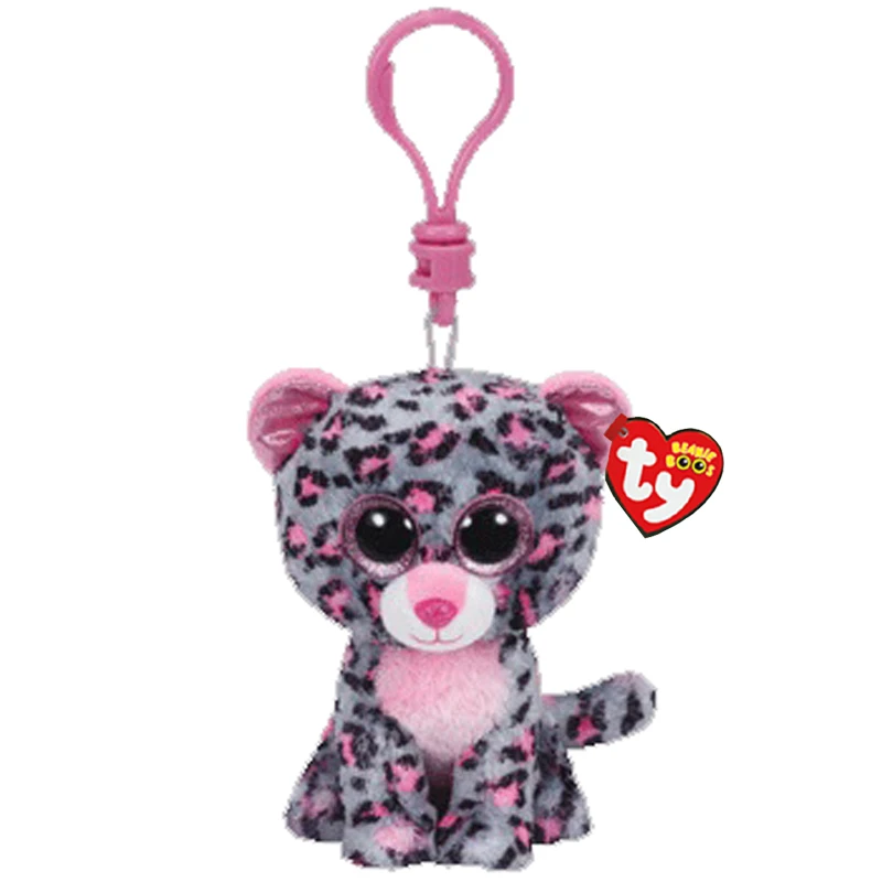 Ty Beanie Boos Big Eyes Plush Dog Keychain Doll Unicorn Penguin Leopard Owl Monkey Clip Toys 4\
