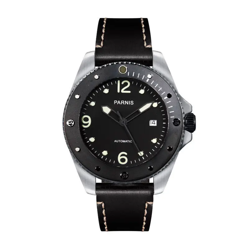 Parnis Outdoor Seriers Luminous Mens Sapphire Glass Ceramic Bezel 100m Waterproof Sport Automatic Mechanical Watch Wristwatch