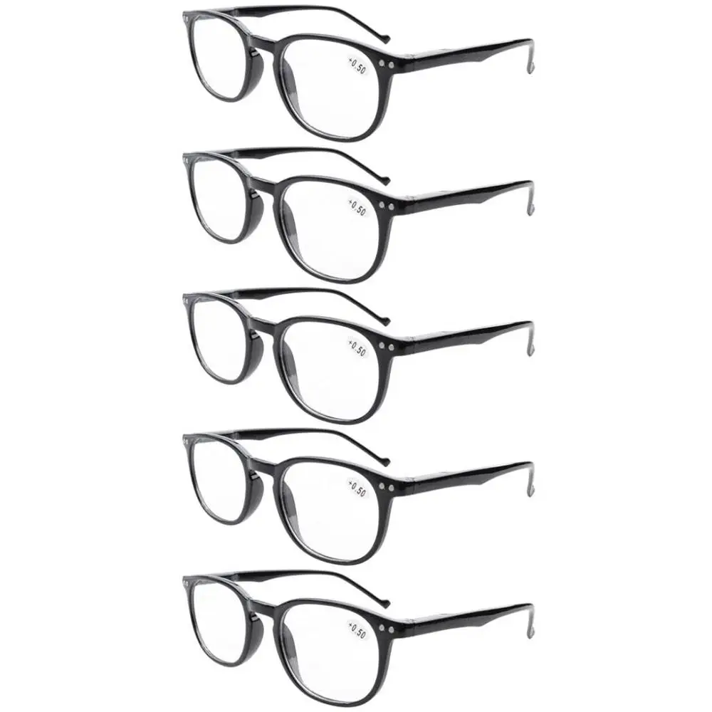 R065 Eyekepper 5-Pack пружинные петли 80 очки для чтения включает в себя солнечные считыватели+ 0,50-+ 4,00 - Цвет оправы: 5 pcs all Black