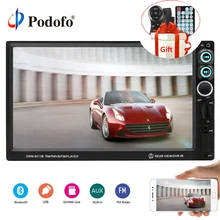 Podofo Auto Radio 7 “HD Lettore Multimediale Autoradio 2din Touch Screen Auto audio Stereo MP5 Bluetooth AUX USB TF FM Specchio Link