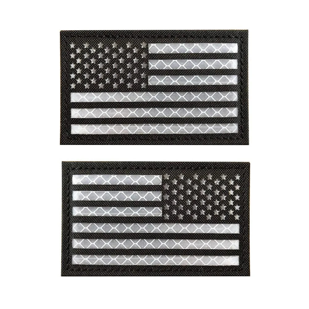 Американский флаг IR патчи Светоотражающие флаги США военные ПВХ Тактические Патчи для боевого духа резиновые полосы байкерские значки