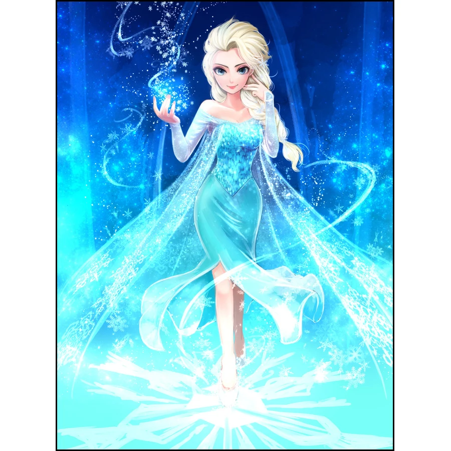 

5D DIY Diamond Painting Cartoon Frozen Princess Elsa Diamond Embroidery Cross Stitch Full Square Rhinestones Mosaic Paintings