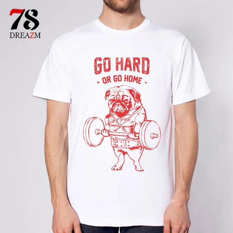 الذهاب الصلب أو الذهاب الرئيسية الفرنسية البلدغ الاثقال رجل t قميص نوعية الأزياء قصيرة الأكمام الرجال الزى رجل المحملة القمم shirt