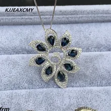 KJJEAXCMY boutique jewelry,Natural Shandong Sapphire Phoenix Women Pendant 925 silver inlaid high quality sapphire high quality round brilliant cut sapphire loose stone gic certificate sapphire loose gemstone from sapphire mine in china
