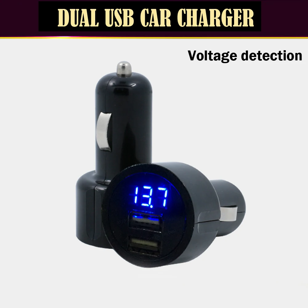 2 in 1 Digital car charger led 12V 24V car charger for mobile phone