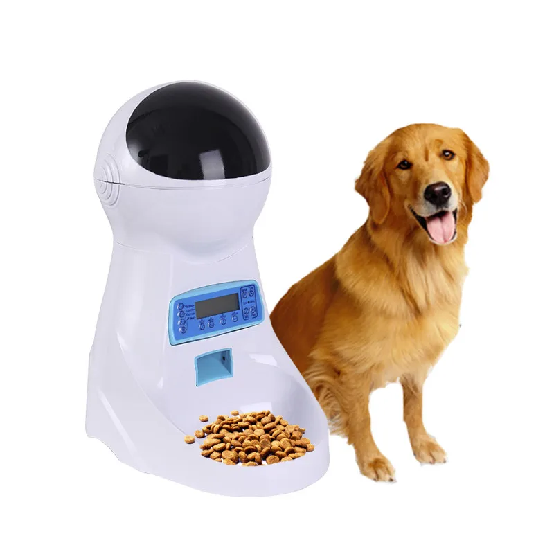 

4L Automatic Pet Food Feeder With Voice Recording LCD Screen Pets food Bowl Dispensers 4 times One Day For Medium Small Dog Cat