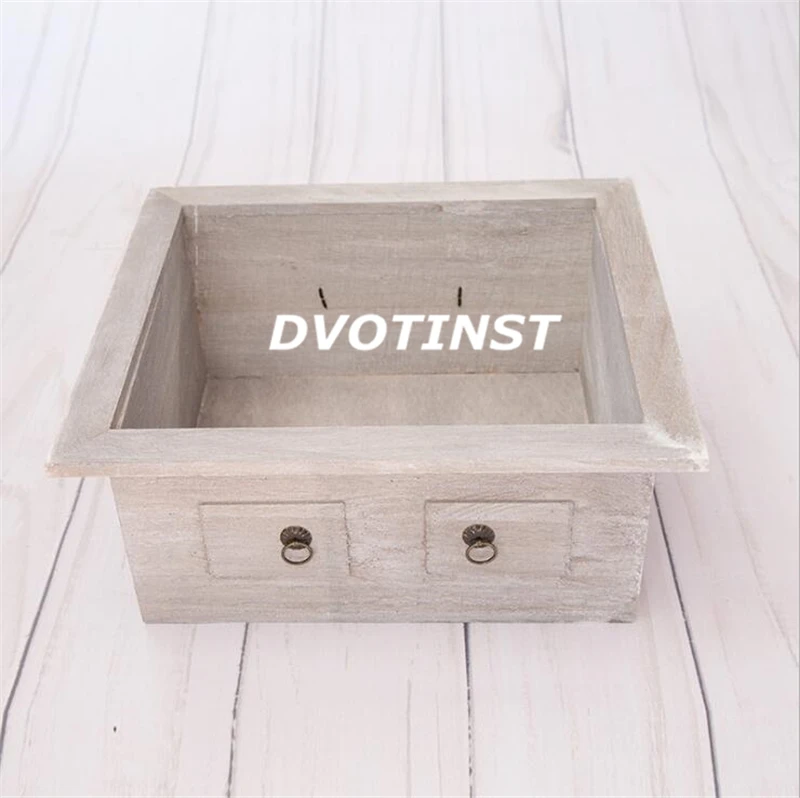 

Dvotinst Newborn Baby Photography Props Retro Wooden Tub Wood Bucket Auxiliary Shooting Table Infant Studio Shooting Photo Props