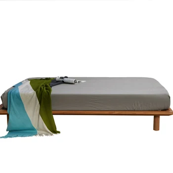 

Gray Color Bed Sheet with Elastic Queen King Size Bed Linen Plain Fitted Sheet Single Twin Doube Mattress Cover
