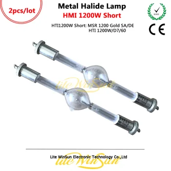 

Litewinsune 2PCS FREESHIP Short HMI1200/S 136mm Metal Halide Lamp MSR1200 Gold SA/DE HTI1200W/D7/75