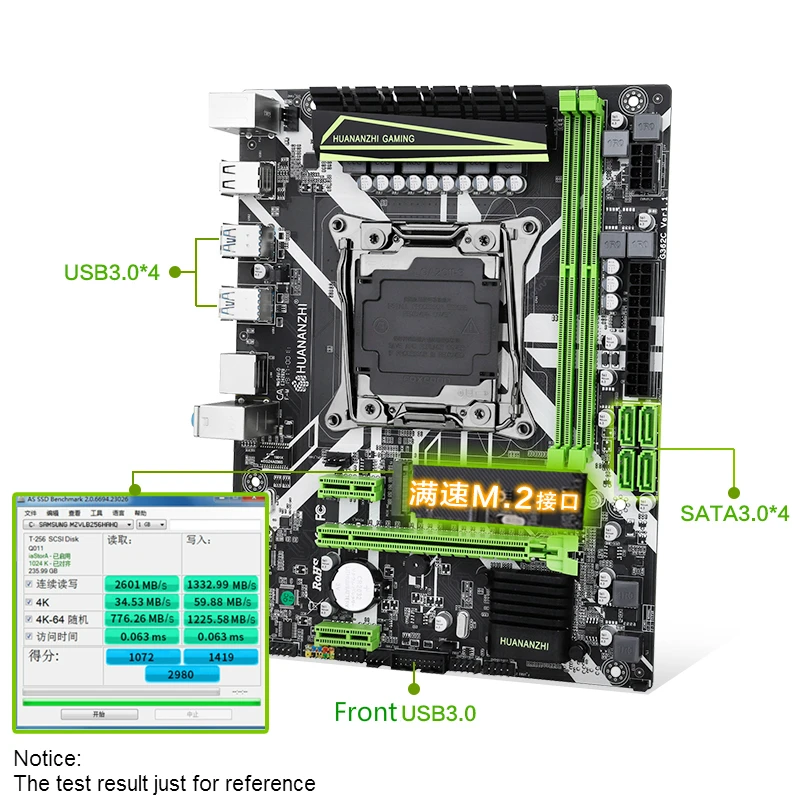 HUANANZHI X99 материнская плата слот LGA2011-3 USB3.0 NVME M.2 SSD Поддержка DDR4 REG ECC памяти и процессор Xeon E5 V3 V4