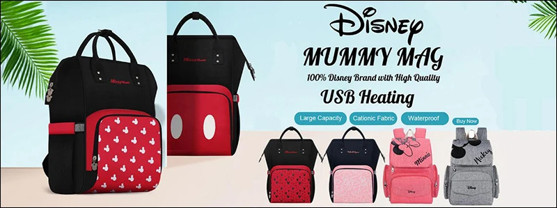 Disney Mummy Maternity Nappy Bag Travel Backpack Large Capacity Baby Bag Stroller Diaper Bag for Baby Care Insulation Bags Bow