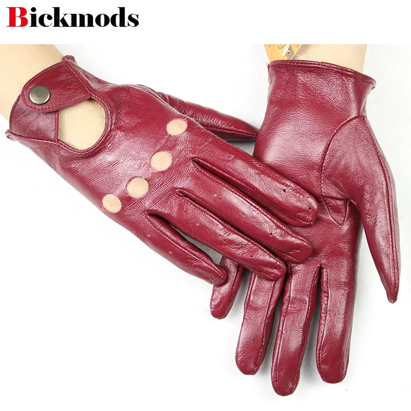 100% Genuine Leather Driving Gloves Women's Single-Layer Thin Fashion Hollow Breathable Short Spring and Summer Driver | Аксессуары