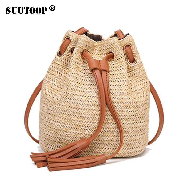 2018 Hot Straw Bags Women Summer Rattan Bag Handmade Woven Beach Cross ...