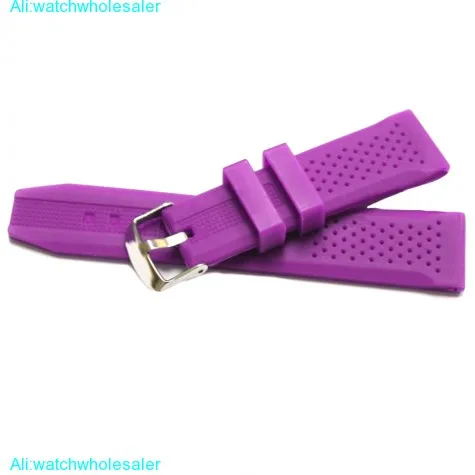 22mm Fresh Violet Silicon Jelly Rubber Unisex Watch Band Straps WB1051S22JB