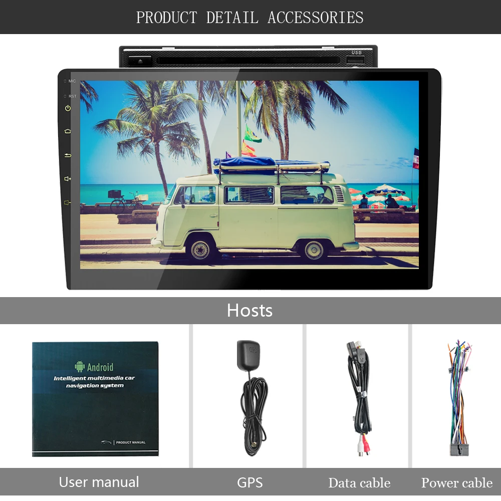 Excellent AMPrime 2 din Car Radio 10 inch Android 8.0 Autoradio Bluetooth Radios DVD CD GPS Navigation In Dash Audio Stereo Player Wifi 3G 5