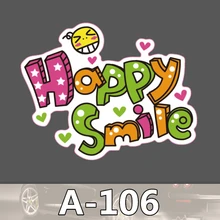 Bevle A-106 Glückliche Lächeln Wasserdicht Mode Kühle DIY Aufkleber Für Laptop Gepäck Skateboard Kühlschrank Auto Graffiti Cartoon Aufkleber