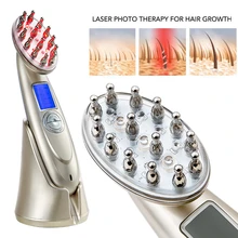Anti Hair Loss Laser Massager Comb RF EMS Nurse LED Photon Laser Stimulate Head Scalp Repair Hair Regrowth Brush Massager